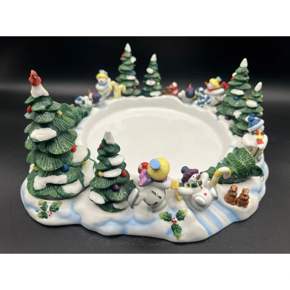 Vtg Partylite P7870 Snowbell 3 Wick Candle Holder Tree Snuffer 11